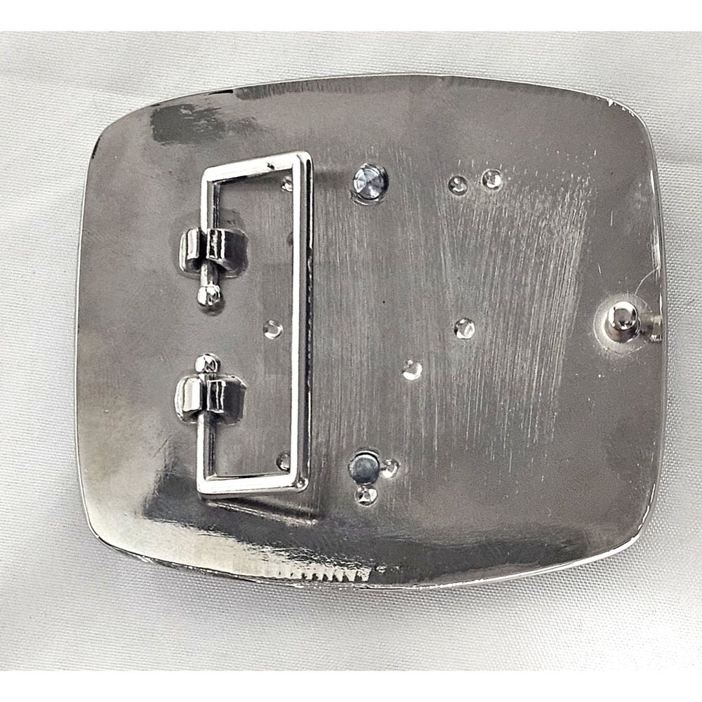 Initial "S" Belt Buckle Alphabet Monogram Chrome Metal Western Letter. - Picture 5 of 5